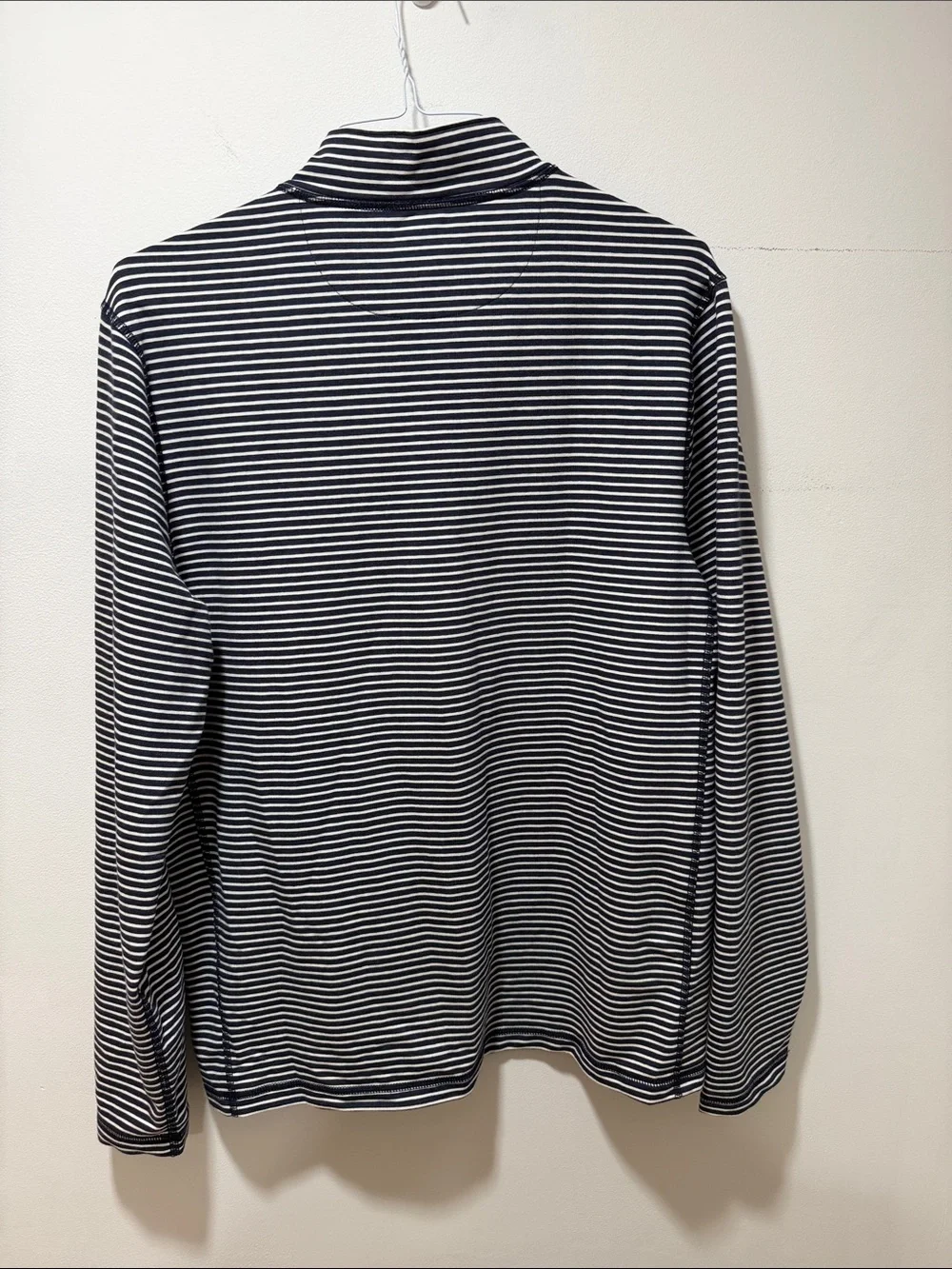 J Crew Performance Men’s Striped 1/4 Zip Sweater Size L Workout Casual Stretch
